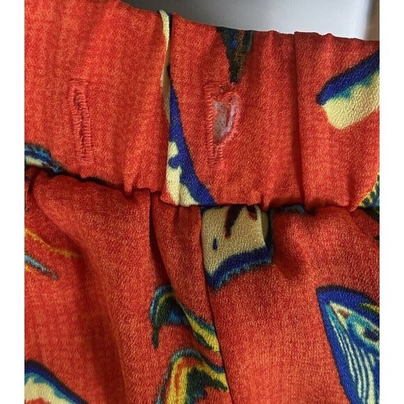 Freebird Tropical Pattern Orange Shorts Soft Feel Vibrant Colors Size Small - Picture 3 of 5